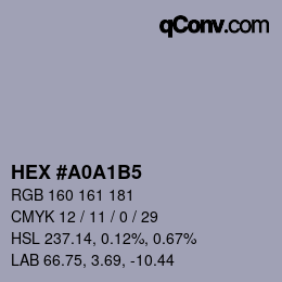 Color code: HEX #A0A1B5 | qconv.com