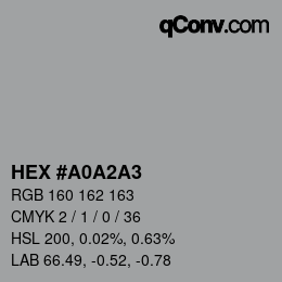 カラーコード: HEX #a0a2a3 | qconv.com