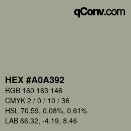 Color code: HEX #A0A392 | qconv.com