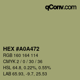 Color code: HEX #A0A472 | qconv.com