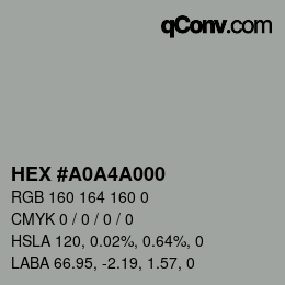 Color code: HEX #A0A4A000 | qconv.com