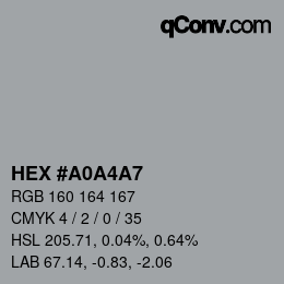 Color code: HEX #A0A4A7 | qconv.com