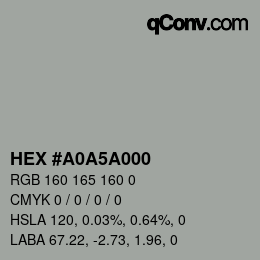 Código de color: HEX #A0A5A000 | qconv.com
