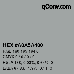Color code: HEX #A0A5A400 | qconv.com