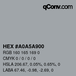 Color code: HEX #A0A5A900 | qconv.com