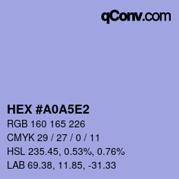 カラーコード: HEX #A0A5E2 | qconv.com