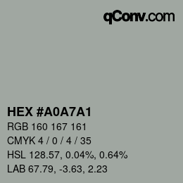Color code: HEX #A0A7A1 | qconv.com