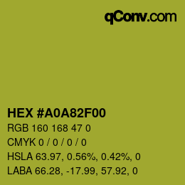 Farbcode: HEX #A0A82F00 | qconv.com