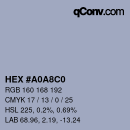 Color code: HEX #A0A8C0 | qconv.com