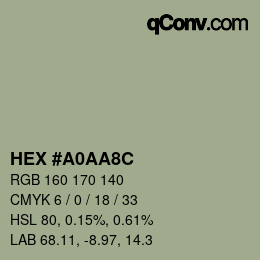 カラーコード: HEX #A0AA8C | qconv.com
