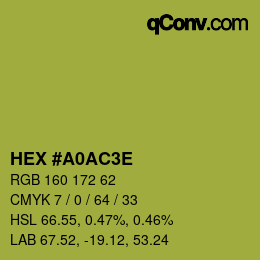 Color code: HEX #A0AC3E | qconv.com