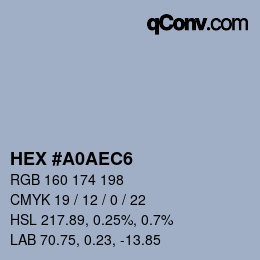 Color code: HEX #A0AEC6 | qconv.com
