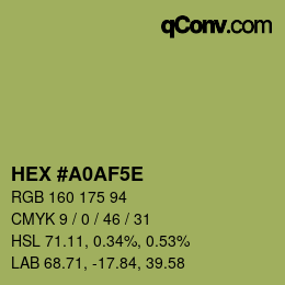 Código de color: HEX #A0AF5E | qconv.com