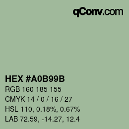 カラーコード: HEX #A0B99B | qconv.com