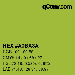 カラーコード: HEX #A0BA3A | qconv.com