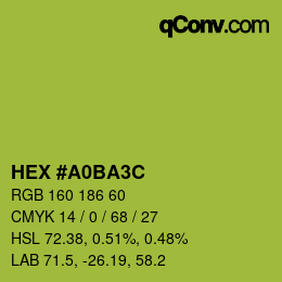 カラーコード: HEX #A0BA3C | qconv.com