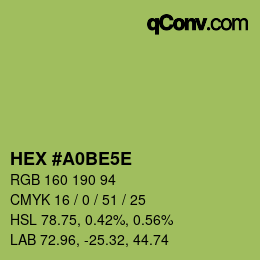 Color code: HEX #A0BE5E | qconv.com
