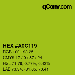 カラーコード: HEX #A0C119 | qconv.com