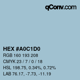 Color code: HEX #A0C1D0 | qconv.com