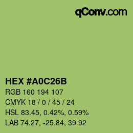 Color code: HEX #A0C26B | qconv.com