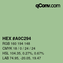 Color code: HEX #A0C294 | qconv.com