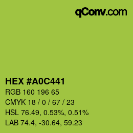 カラーコード: HEX #A0C441 | qconv.com