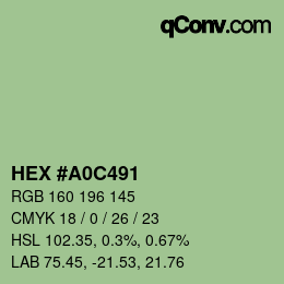 Color code: HEX #A0C491 | qconv.com