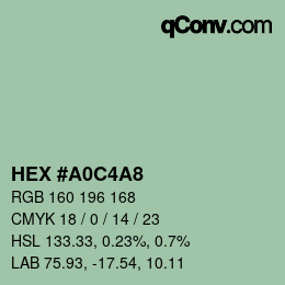 カラーコード: HEX #A0C4A8 | qconv.com