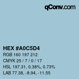 カラーコード: HEX #A0C5D4 | qconv.com