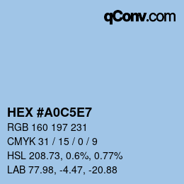 Color code: HEX #A0C5E7 | qconv.com