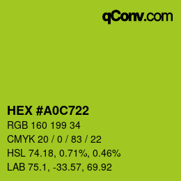 カラーコード: HEX #A0C722 | qconv.com