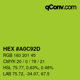 カラーコード: HEX #A0C92D | qconv.com