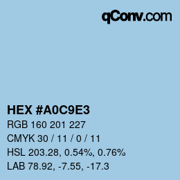 カラーコード: HEX #A0C9E3 | qconv.com