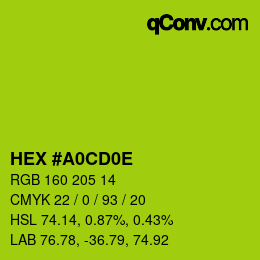 Color code: HEX #A0CD0E | qconv.com