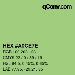 Color code: HEX #A0CE7E | qconv.com