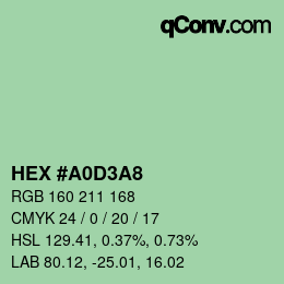 Color code: HEX #A0D3A8 | qconv.com