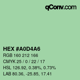 Farbcode: HEX #A0D4A6 | qconv.com