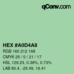 カラーコード: HEX #A0D4A8 | qconv.com