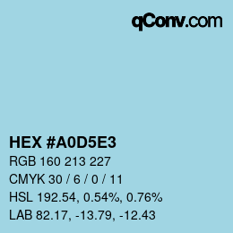 Color code: HEX #A0D5E3 | qconv.com