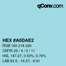 カラーコード: HEX #A0DAE2 | qconv.com