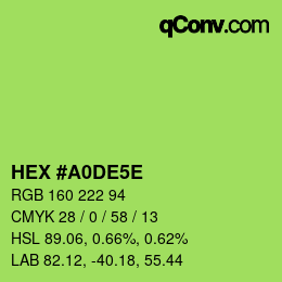 カラーコード: HEX #A0DE5E | qconv.com
