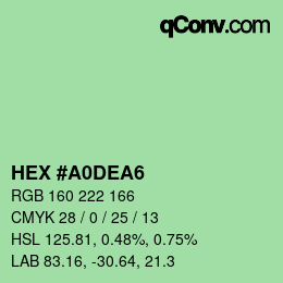 Color code: HEX #A0DEA6 | qconv.com