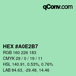 Color code: HEX #A0E2B7 | qconv.com