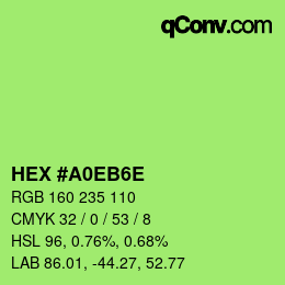 カラーコード: HEX #A0EB6E | qconv.com