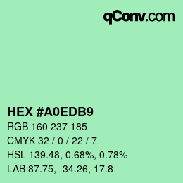カラーコード: HEX #A0EDB9 | qconv.com