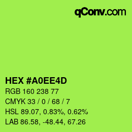 カラーコード: HEX #A0EE4D | qconv.com