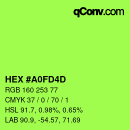 カラーコード: HEX #A0FD4D | qconv.com