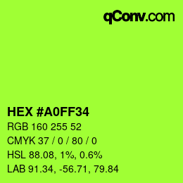 Color code: HEX #A0FF34 | qconv.com