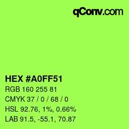 Color code: HEX #A0FF51 | qconv.com