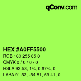 Color code: HEX #A0FF5500 | qconv.com